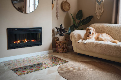 Plaat voor onder kachel Polygonaalstructuur in een mesh