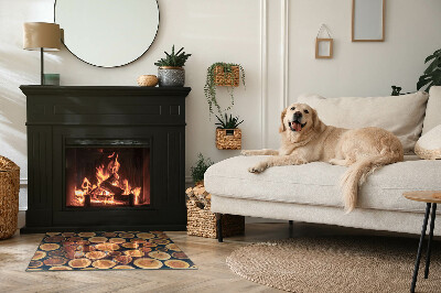 Vloerplaat openhaard Een doos met een ingedeukt houtmotief.