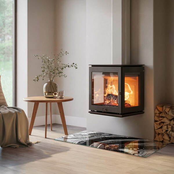 Vloerplaat openhaard Lijnen en golven in een moderne uitvoering