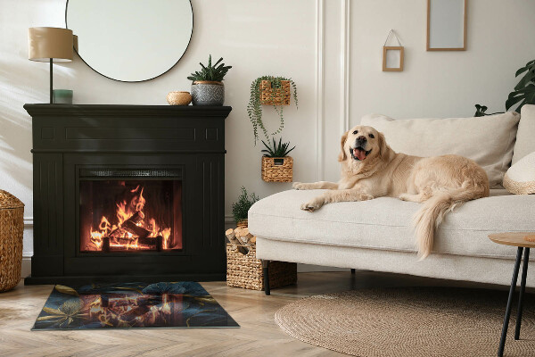 Vloerplaat openhaard Chique bladeren in een patroon