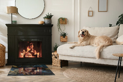 Podkładka pod kominek Szykowne liście w wzorze