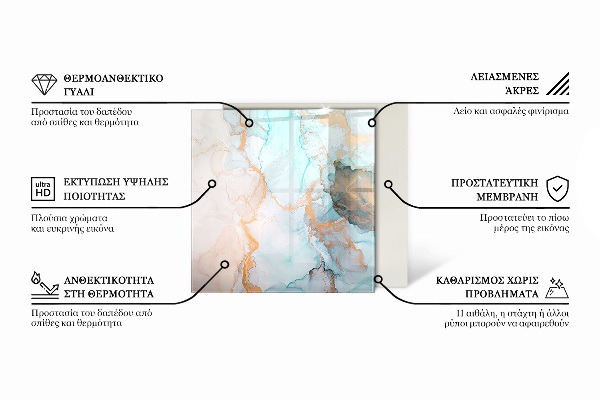 Plaat voor onder kachel Abstracte kleurgolven