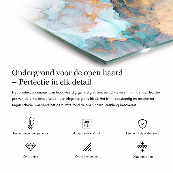 Vloerplaat openhaard Marmerpatroon in een moderne stijl