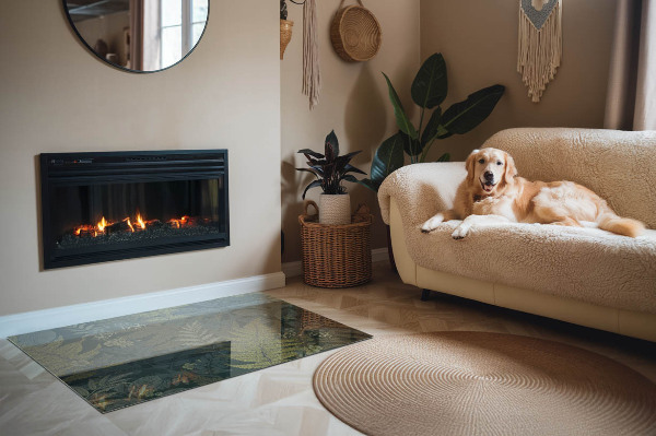 Vloerplaat openhaard Vlinders tussen plantenaccenten