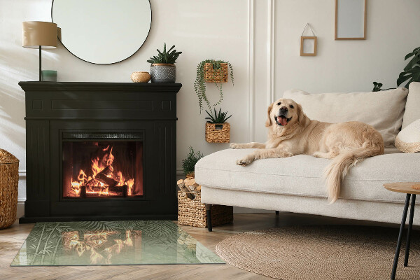 Plaat voor onder kachel Achtergrond met tropische bladeren