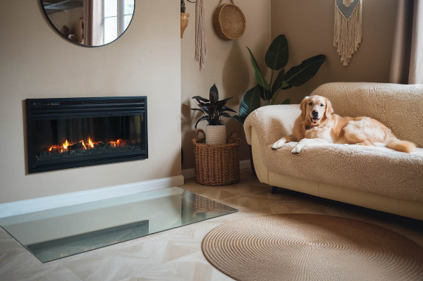 Vloerplaat openhaard Elegant marmermotief