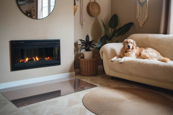 Plaat voor onder kachel Kleur beige