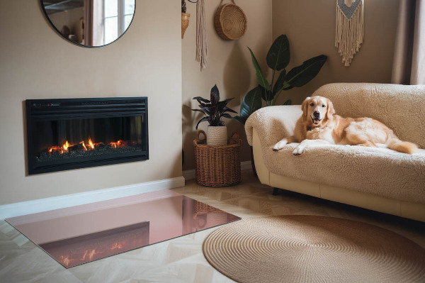 Szyba hartowana pod kominek Kolor Różowy