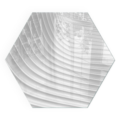 Sześciokątne szkło pod kominek Fale subtelnych kształtów