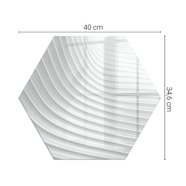 Sześciokątne szkło pod kominek Fale subtelnych kształtów