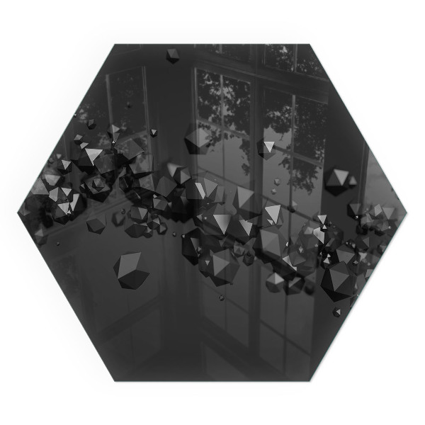 Zeshoekige vloerplaat voor kachel Abstracte wolkvormen in vaste stoffen