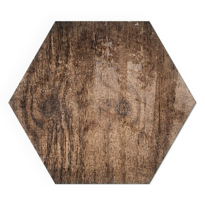 Sześciokątne szkło hartowane pod kominek Wzór sosnowego drewna