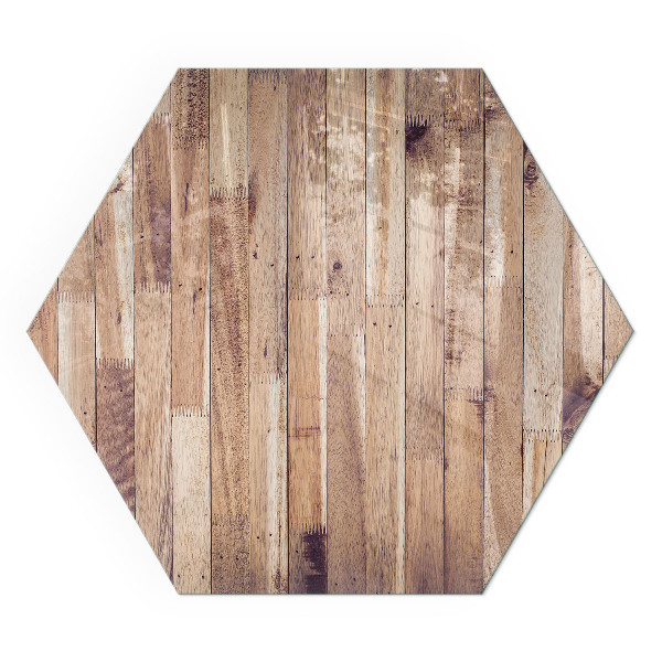 Zeshoekige onderplaat kachel Houten patroon in een geometrische opstelling