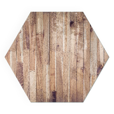 Zeshoekige onderplaat kachel Houten patroon in een geometrische opstelling