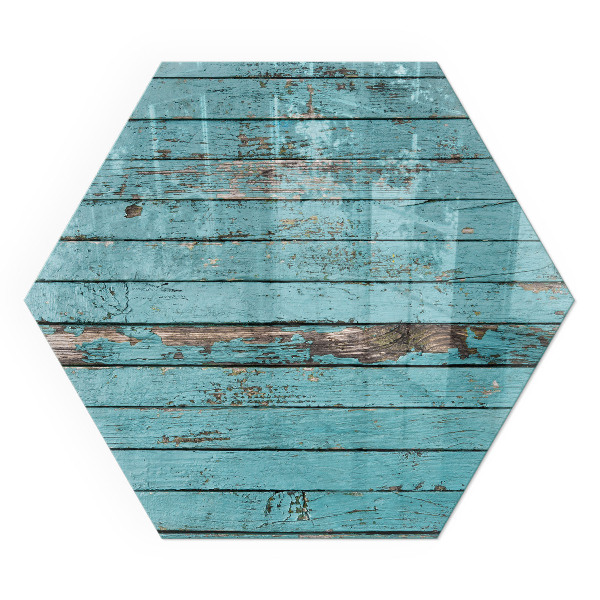 Zeshoekige onderplaat kachel Rustieke planken in een natuurlijke stijl