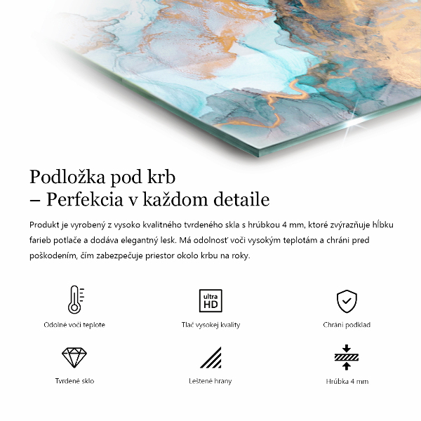 Sześciokątna szyba pod kominek Wzory delikatnych liści