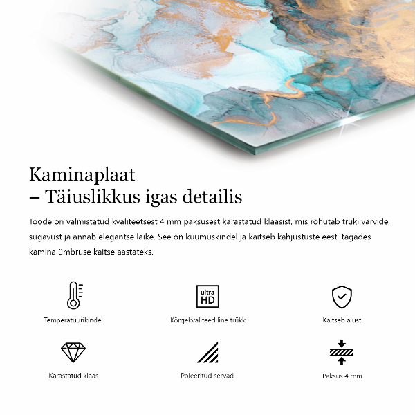 Sześciokątna szyba pod kominek Geometryczna abstrakcja w kształtach