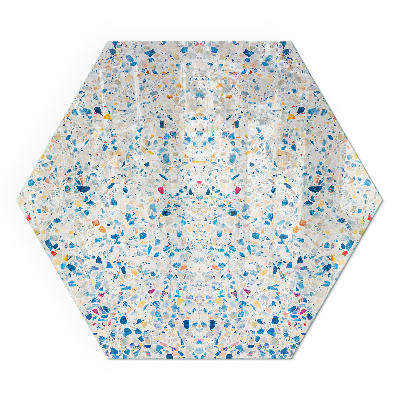 Sześciokątne szkło pod kominek Abstrakcyjny motyw fakturowy