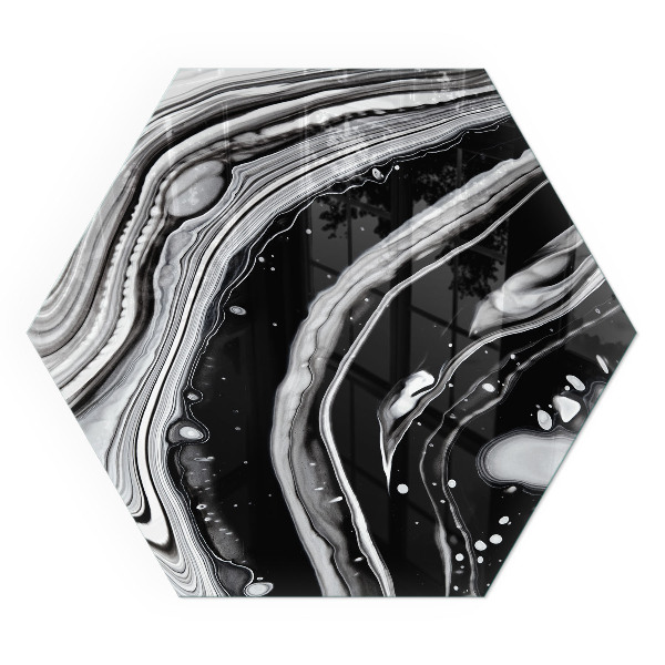 Sześciokątne szkło hartowane pod kominek Abstrakcyjne wzory faliste i liniowe
