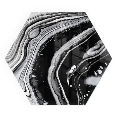 Zeshoekige plaat onder houtkachel Abstracte golvende en lineaire patronen