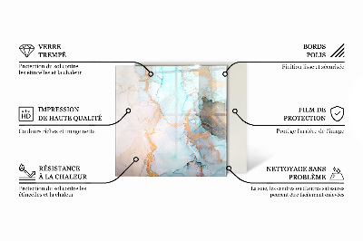 Zeshoekige plaat onder houtkachel Vloeiend abstract motief