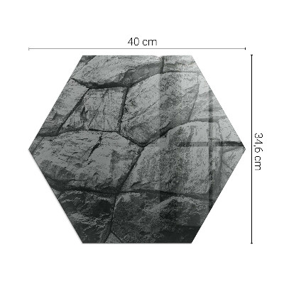 Zeshoekige vloerplaat voor kachel Steenstijl in een natuurlijke uitvoering