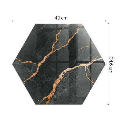 Sześciokątne szkło hartowane pod kominek Marmurowy styl z delikatnymi żyłkami