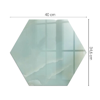 Zeshoekige plaat onder houtkachel Marmermotief in subtiele tinten