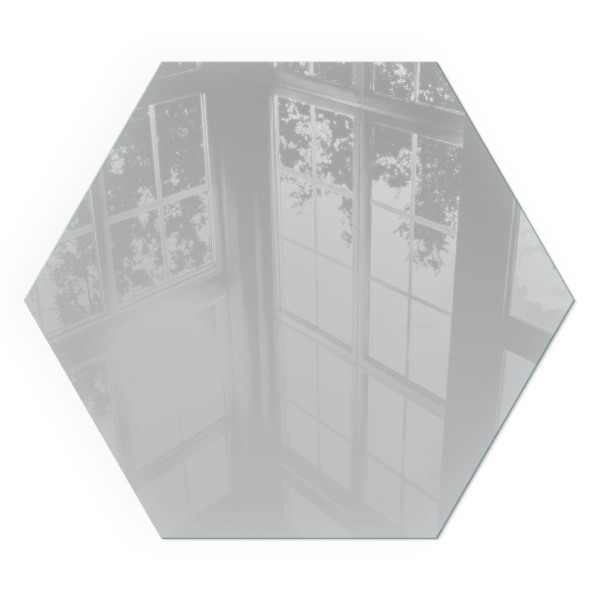 Sześciokątne szkło pod kominek Kolor Jasny szary