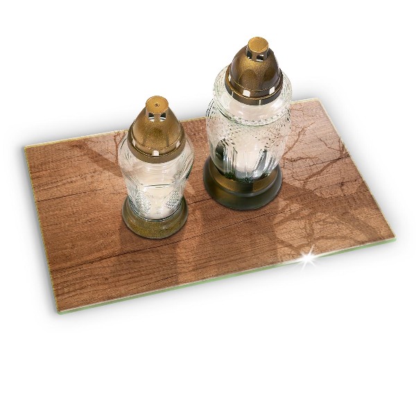 Glasplaat voor grafkaars Houtstructuur