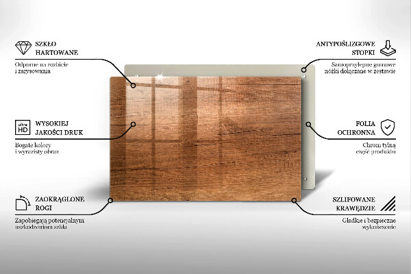 Glasplaat voor grafkaars Houtstructuur