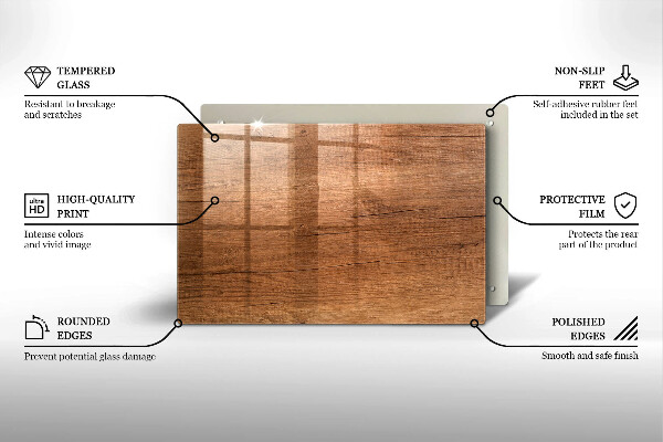 Glasplaat voor grafkaars Houtstructuur