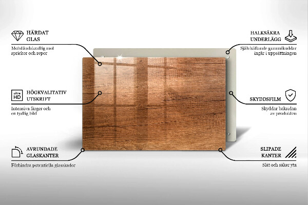Glasplaat voor grafkaars Houtstructuur