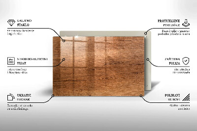 Glasplaat voor grafkaars Houtstructuur