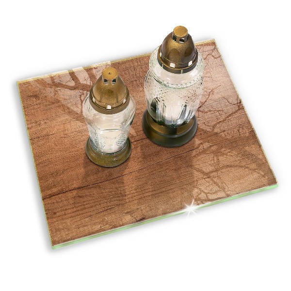 Glasplaat voor grafkaars Houtstructuur