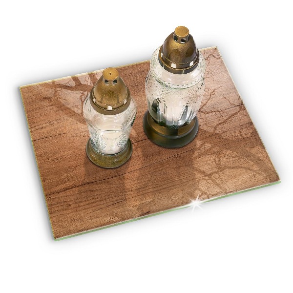 Glasplaat voor grafkaars Houtstructuur