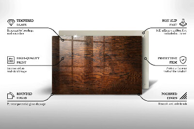 Glasplaat voor grafkaars Donkere houten plank