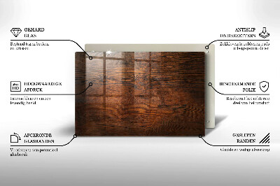 Glasplaat voor grafkaars Donkere houten plank