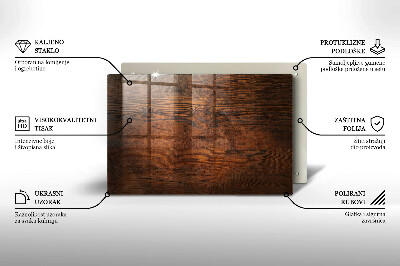 Glasplaat voor grafkaars Donkere houten plank