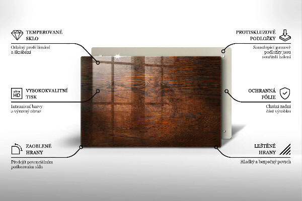 Glasplaat voor grafkaars Donkere houten plank