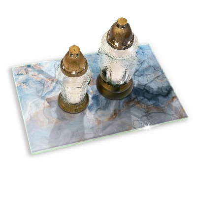 Glasplaat voor grafkaars Marmertextuur