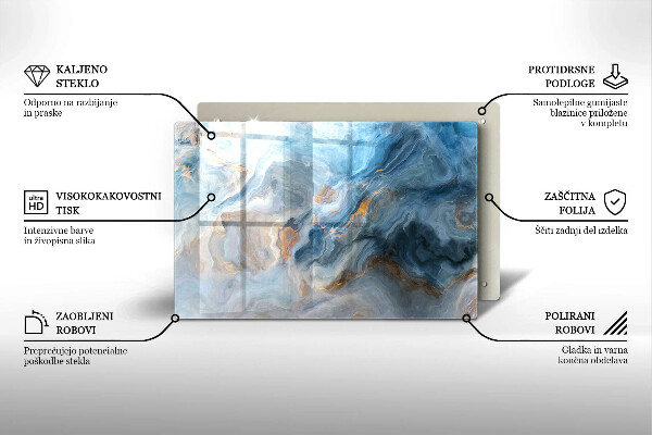 Glasplaat voor grafkaars Marmertextuur