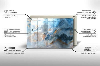 Glasplaat voor grafkaars Marmertextuur