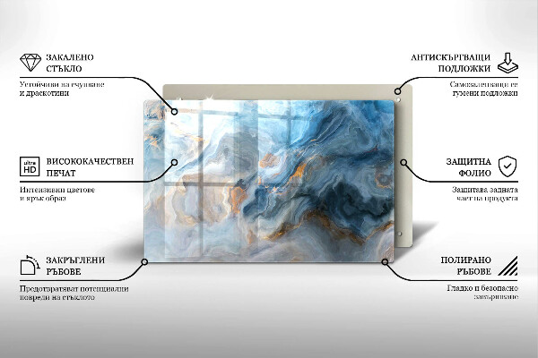Glasplaat voor grafkaars Marmertextuur
