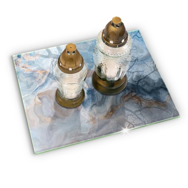 Glasplaat voor grafkaars Marmertextuur