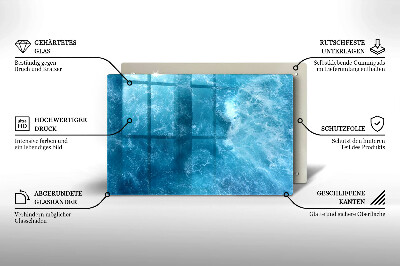 Glasplaat voor grafkaars Blauw water