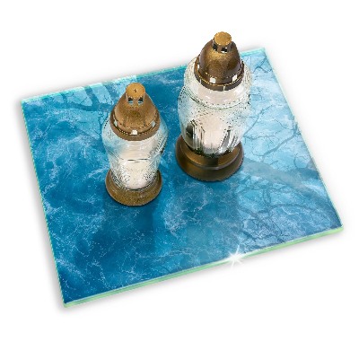 Glasplaat voor grafkaars Blauw water