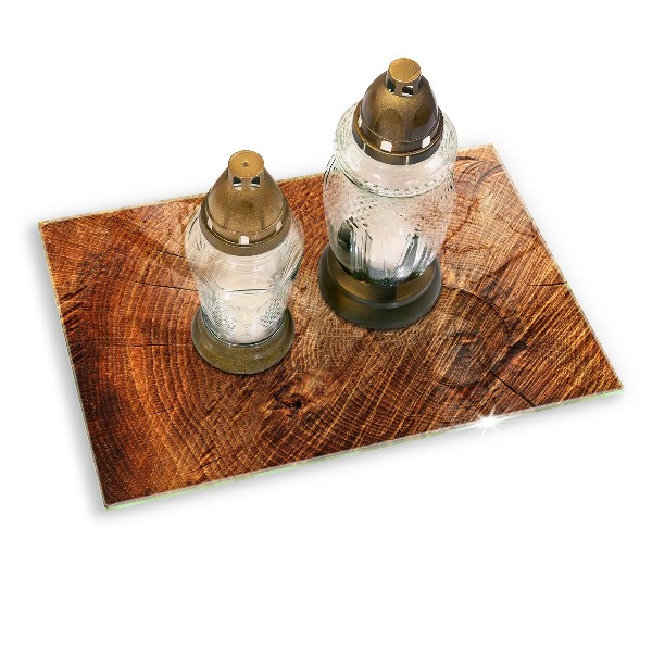 Glasplaat voor grafkaars Houtringen