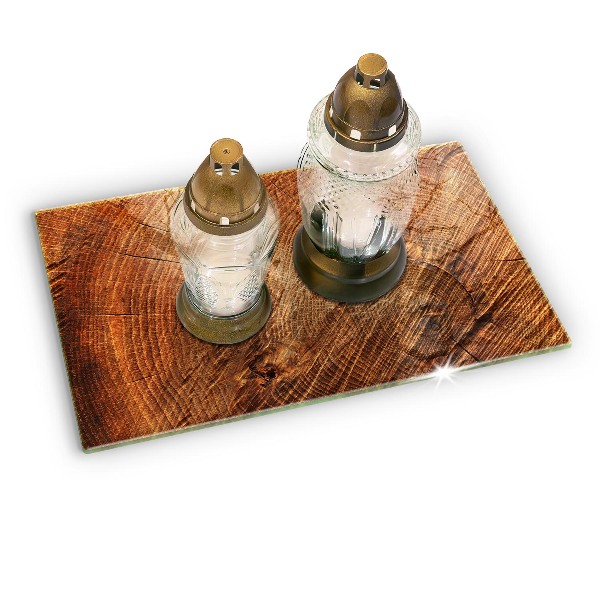 Glasplaat voor grafkaars Houtringen