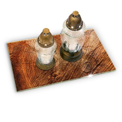 Glasplaat voor grafkaars Houtringen